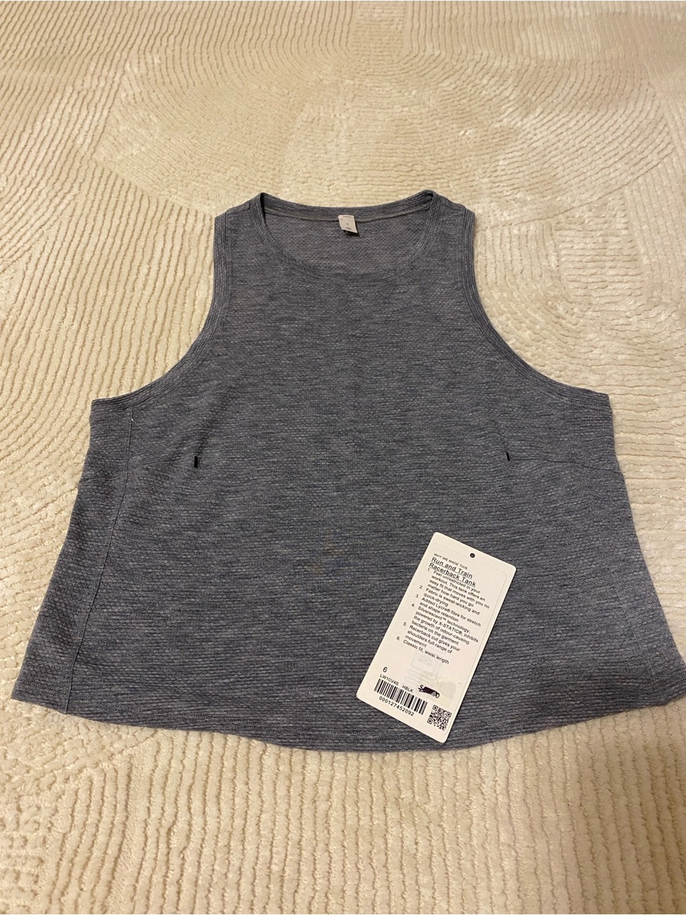Lululemon Size 6 Heathered Black Run and Train Racerback Tank in EUC